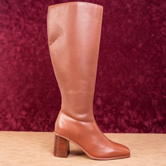 Seychelles Women Vara Brown Leather Riding Square Toe Fashion Tall Boots sz 8 - Picture 4 of 11